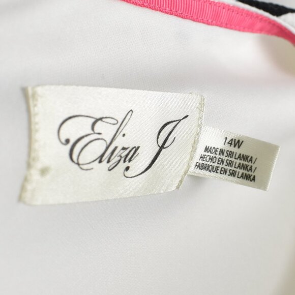 Eliza J Graduated Stripe Pleated Sleeveless Dress - 14W - Picture 10 of 10